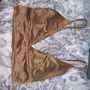Gold crop tank top